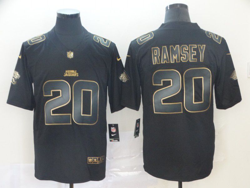 Men Jacksonville Jaguars #20 Ramsey Nike Vapor Limited Black Golden NFL Jerseys